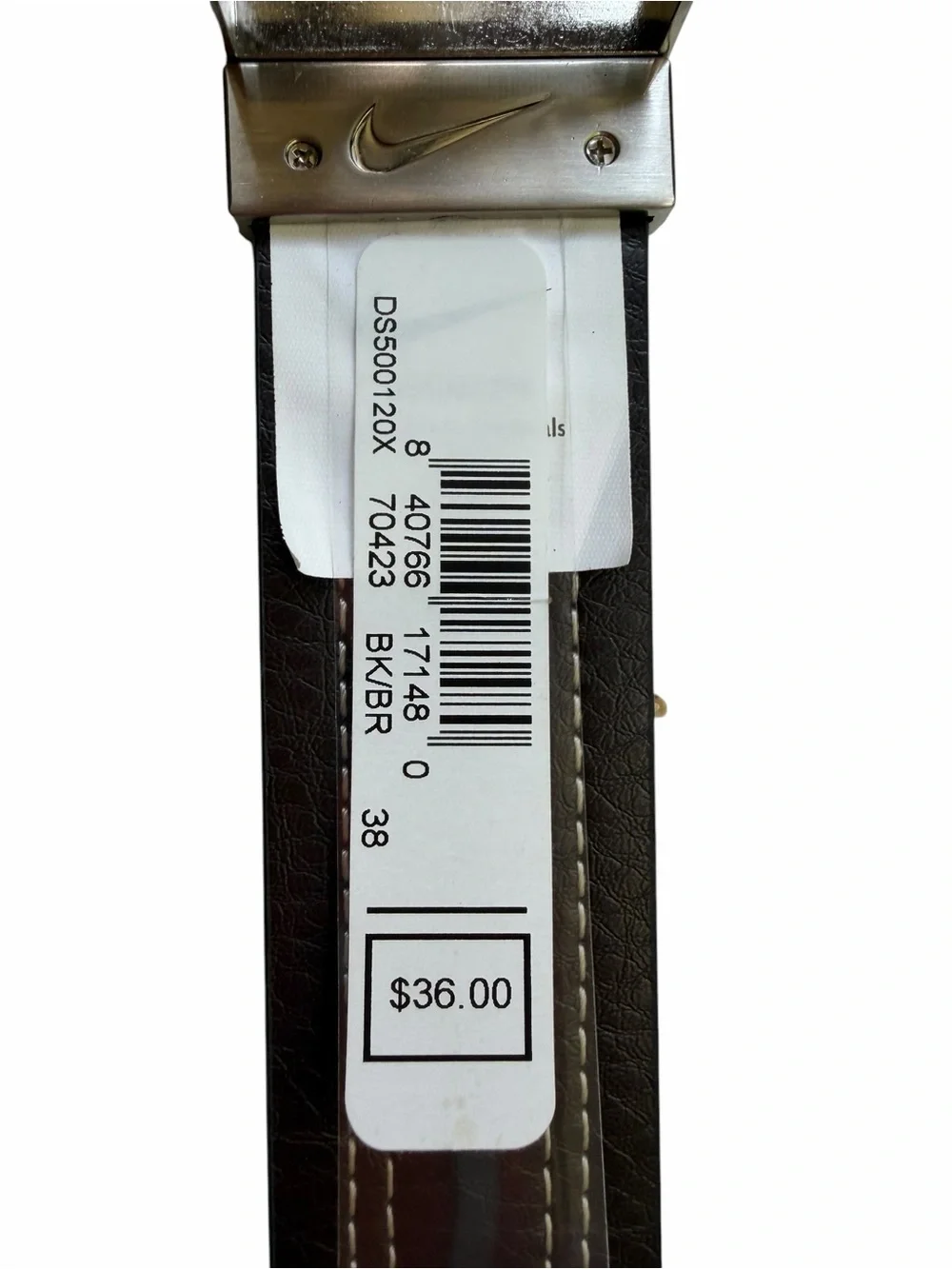 Nike Men's Reversible Belt Black and Brown Size 38 New